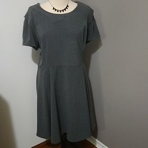 Ixia textured polka dot fit & flare dress 3x